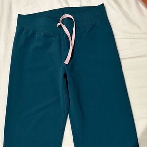 Figs Kids Teal Joggers with Pink Accent